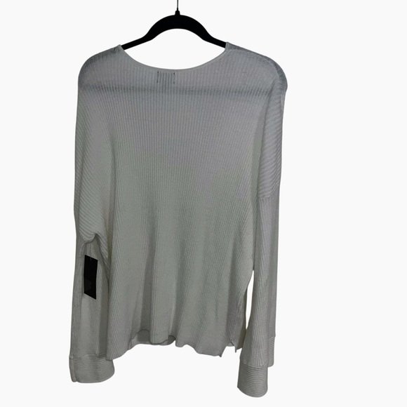 Free Press White Deep Knit V-Neck Sweater Large NWT new L so soft - Picture 5 of 7